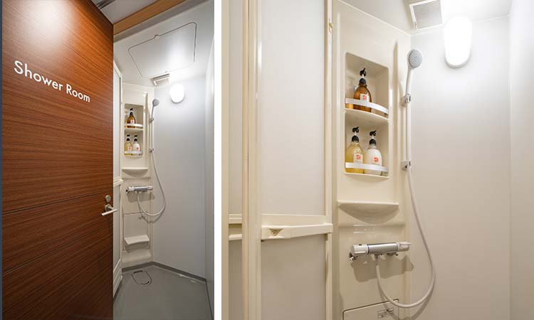 Shared showers and toilets on each floor